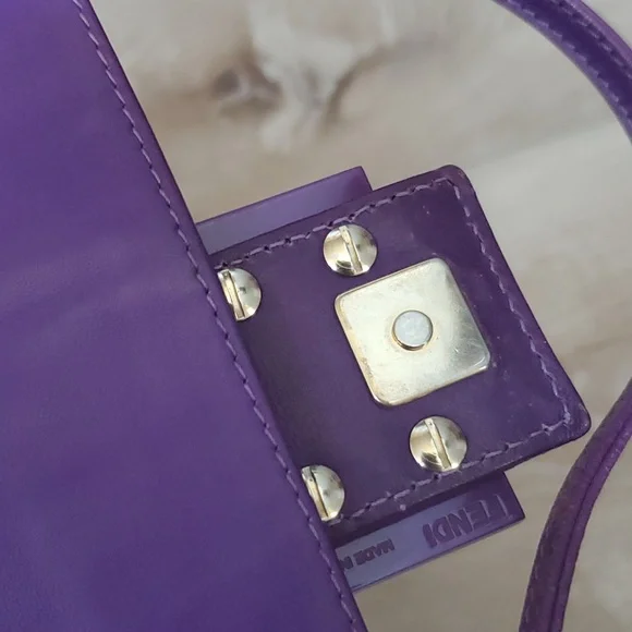 Fendi 2008 Leather Baguette Logo Embossed Mini - Picture 7 of 12